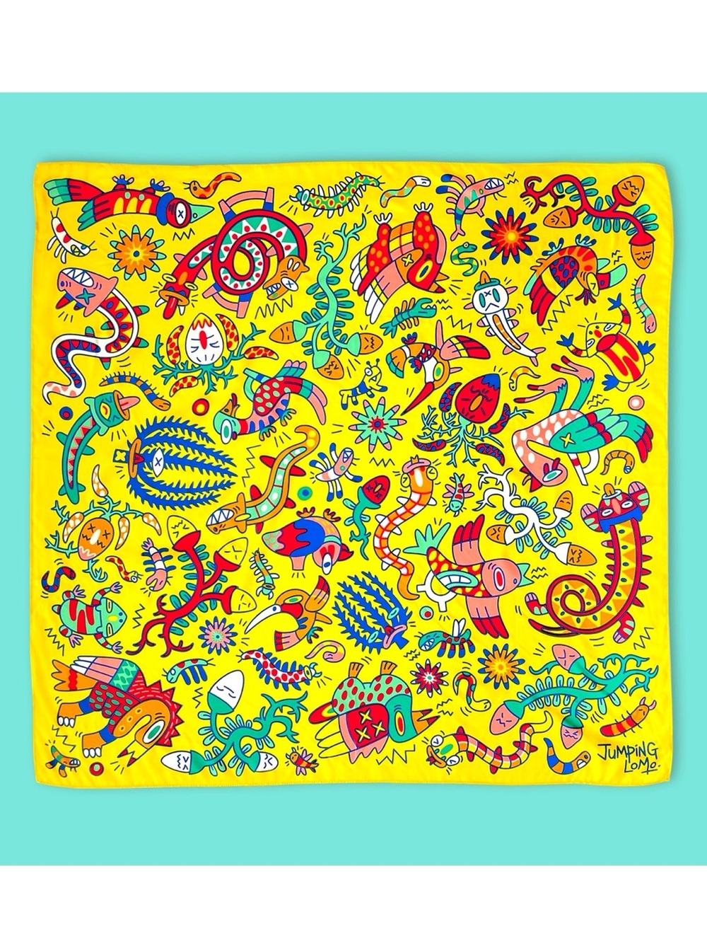 Jumping Lomo Nazca Desert Yellow Handkerchief Scarf